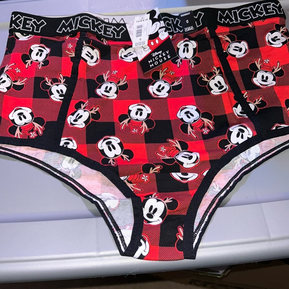 🎄Disney Cheeky Panty - Cotton Mickey Mouse Plaid